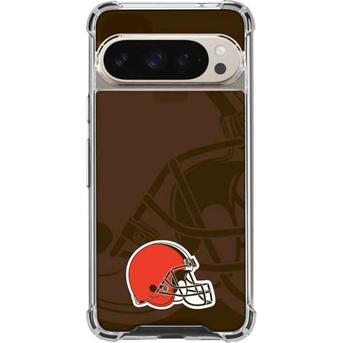 NFL Cleveland Browns Double Vision Pixel 9 Pro XL Clear Case